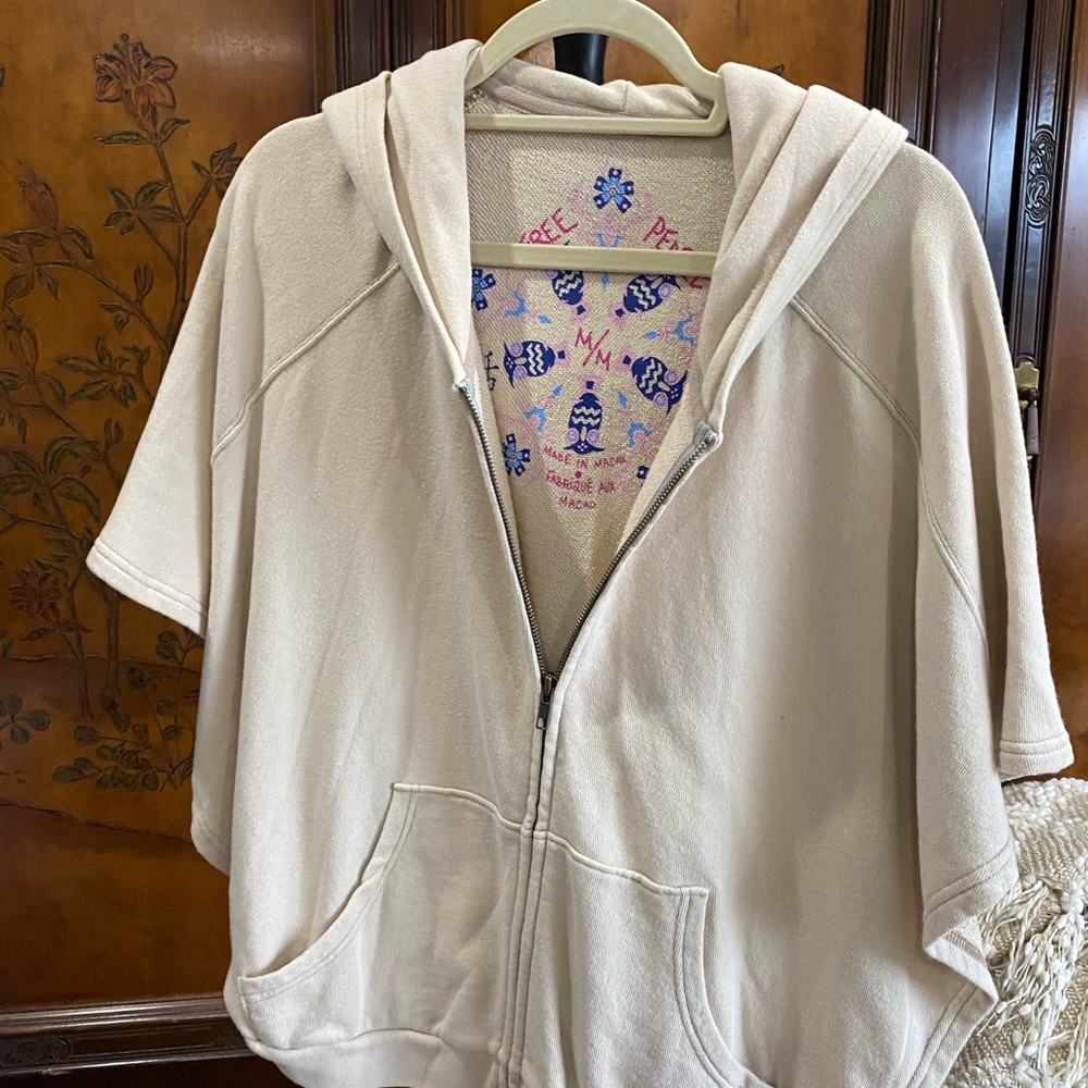 Free People Hooded Open Sleeve Sweatshirt
